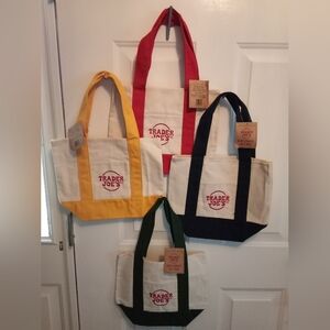 Trader Joe's Mini Totes-Red, Yellow, Black, Green COMPLETE SET of classic colors